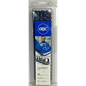 NIB GBC CombBind Binding Spines, 3/8" 10mm Navy Blue  25 Pack